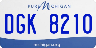 MI license plate DGK8210