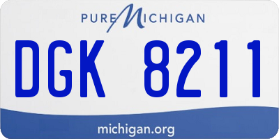 MI license plate DGK8211