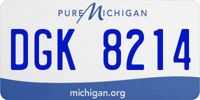 MI license plate DGK8214