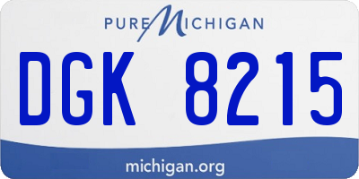 MI license plate DGK8215