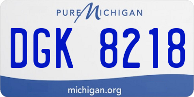 MI license plate DGK8218