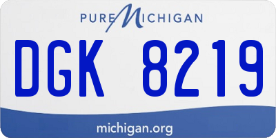 MI license plate DGK8219