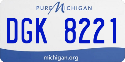 MI license plate DGK8221