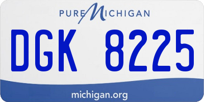 MI license plate DGK8225