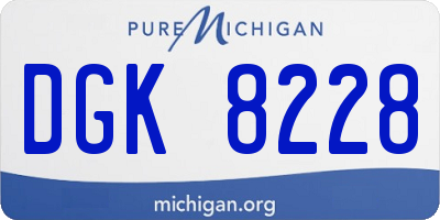 MI license plate DGK8228