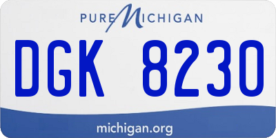 MI license plate DGK8230