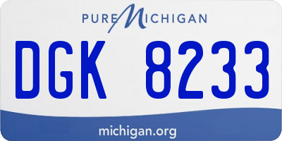 MI license plate DGK8233