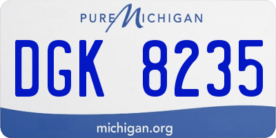 MI license plate DGK8235