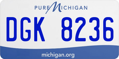 MI license plate DGK8236