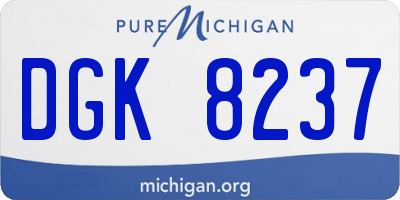 MI license plate DGK8237