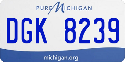 MI license plate DGK8239