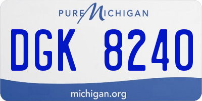 MI license plate DGK8240