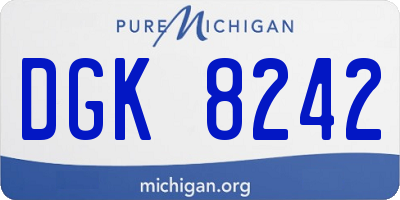 MI license plate DGK8242