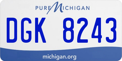MI license plate DGK8243