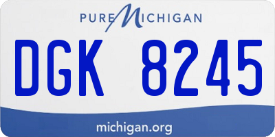MI license plate DGK8245