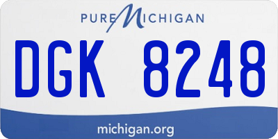 MI license plate DGK8248