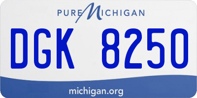 MI license plate DGK8250