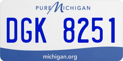 MI license plate DGK8251