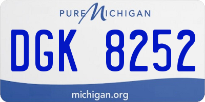 MI license plate DGK8252