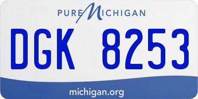 MI license plate DGK8253