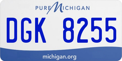 MI license plate DGK8255