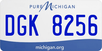 MI license plate DGK8256