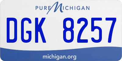 MI license plate DGK8257