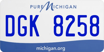 MI license plate DGK8258