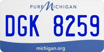 MI license plate DGK8259