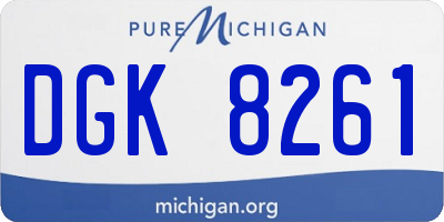 MI license plate DGK8261