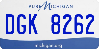 MI license plate DGK8262