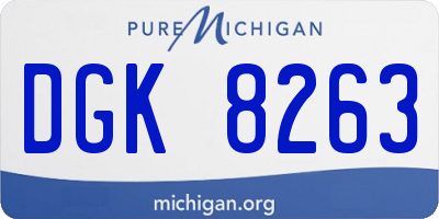 MI license plate DGK8263