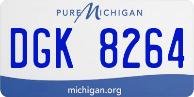 MI license plate DGK8264