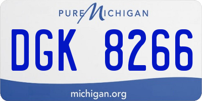 MI license plate DGK8266