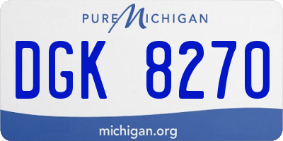 MI license plate DGK8270