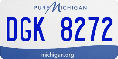 MI license plate DGK8272