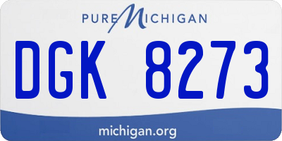 MI license plate DGK8273