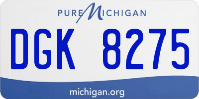 MI license plate DGK8275