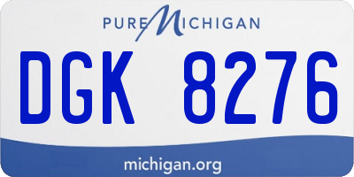MI license plate DGK8276