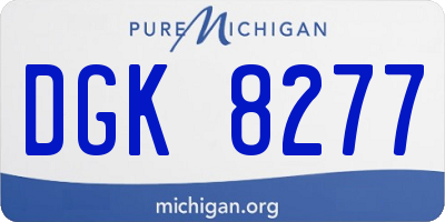 MI license plate DGK8277
