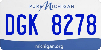 MI license plate DGK8278
