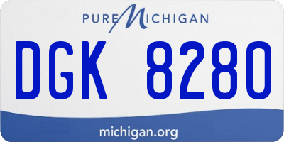 MI license plate DGK8280