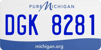 MI license plate DGK8281