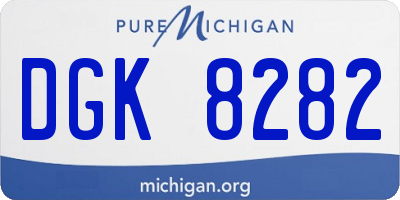 MI license plate DGK8282