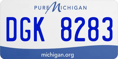 MI license plate DGK8283