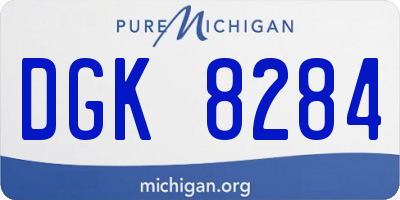 MI license plate DGK8284