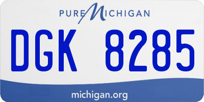 MI license plate DGK8285