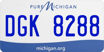 MI license plate DGK8288