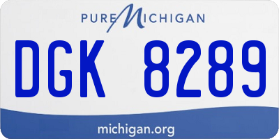 MI license plate DGK8289