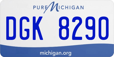 MI license plate DGK8290